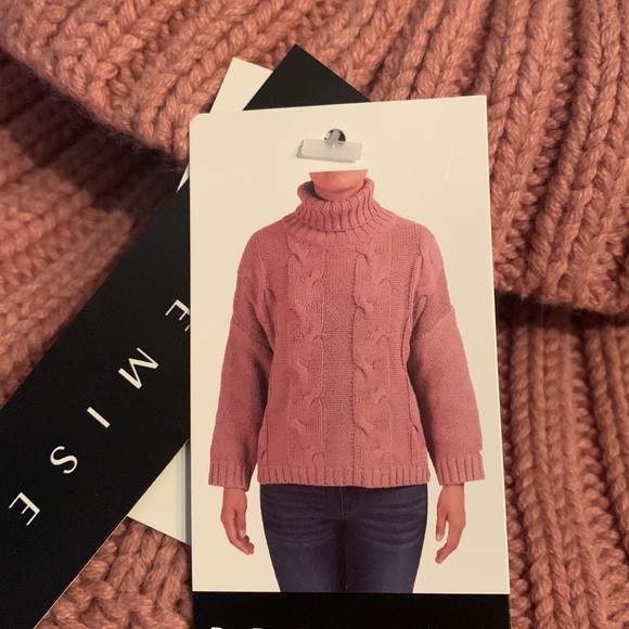 Premise dusty blush turtleneck or platinum (tan) sweater. NWT XL Tan is NWOT. - Picture 3 of 7